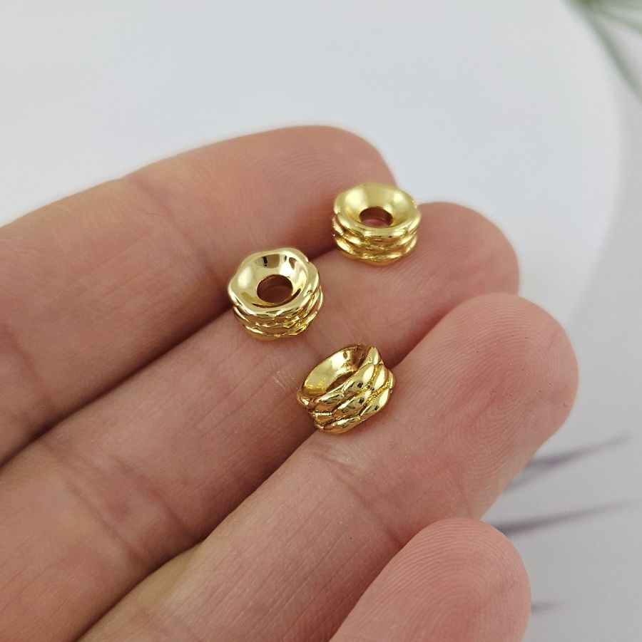 1 шт. Бусина разделитель 7.6х3.5 мм рондель, позолота 18К (9962-З) купить в Воронеже | Заказать в интернет-магазине Viva Beads
