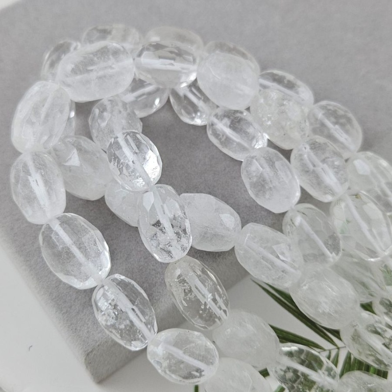 УЦЕНКА 1 шт. Горный хрусталь 16-21х11-15 мм овальные граненые бусины (1005-ГХ-УЦ)