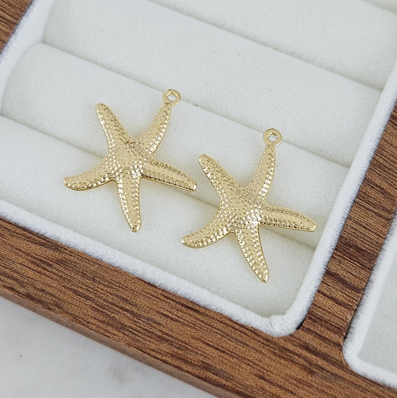Подвеска Морская звезда 22х20 мм позолота 14К (7877-20-З) купить с доставкой по России | Интернет-магазин Viva Beads