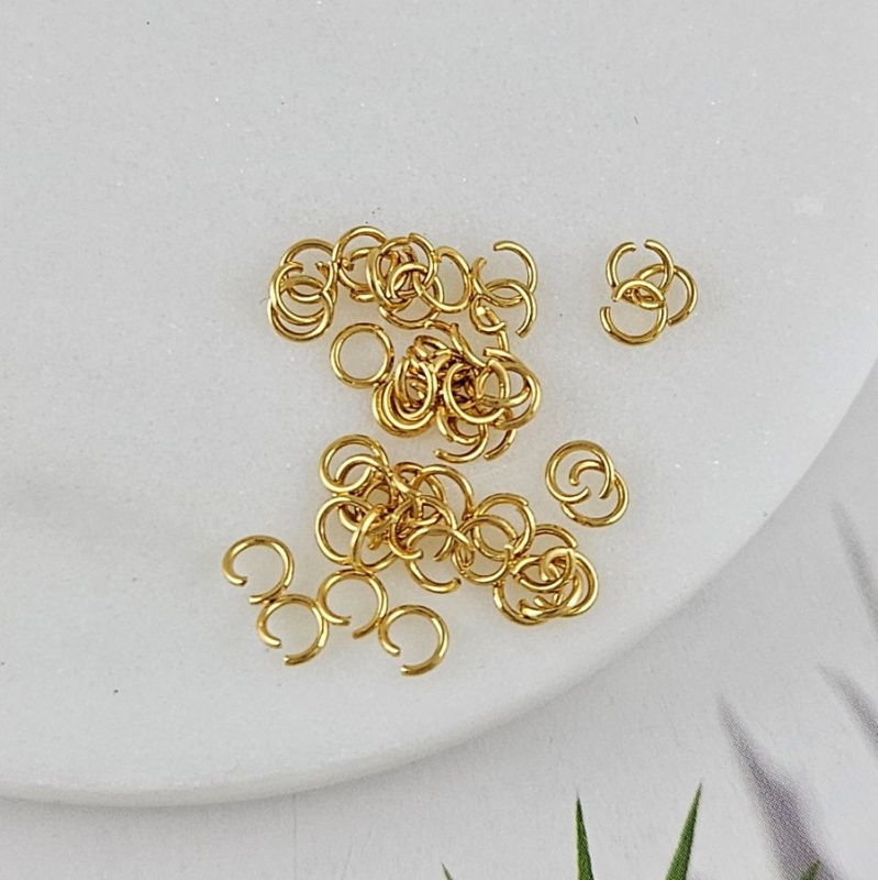 10 шт. Колечки соединительные 4x0.6 мм позолота, сталь (3622-4х0.6) соединительные колечки и кольца-коннекторы купить с доставкой по России | Интернет-магазин Viva Beads