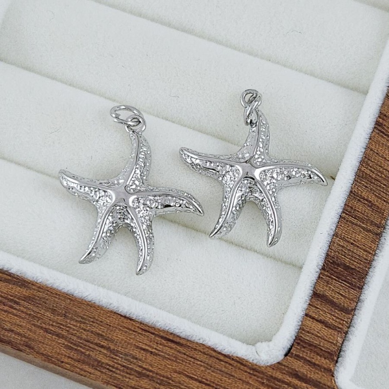 Подвеска кулон Морская звезда 23х21.4 мм, родиевое покрытие (9747-Р-21) купить с доставкой по России | Интернет-магазин Viva Beads