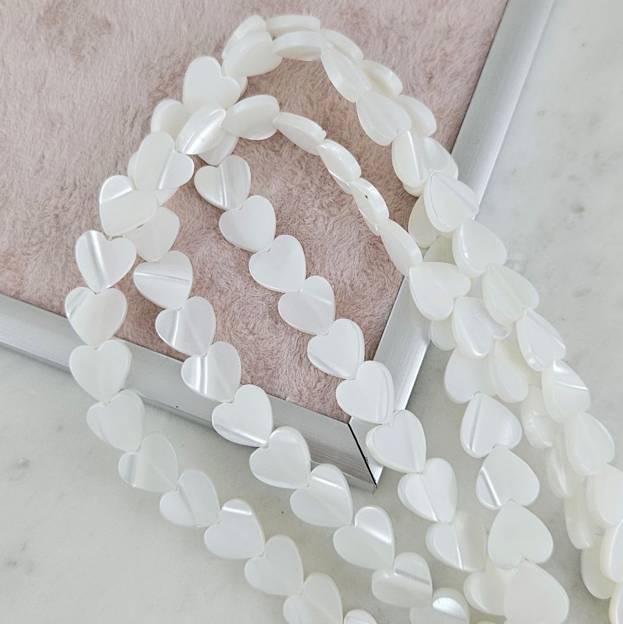 1 шт. Перламутр натуральный ок. 10 мм бусина Сердце, белый (6118) для бижутерии купить с доставкой по России | Интернет‑магазин Viva Beads
