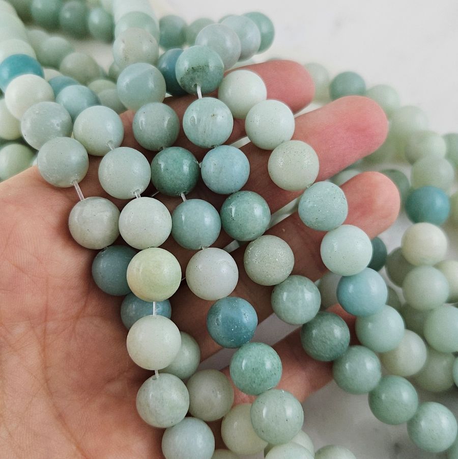 Нить 17.5 см Амазонит натуральный ок. 10 мм бусины гладкий шар (10122-10) для бижутерии купить с доставкой по России | Интернет‑магазин Viva Beads
