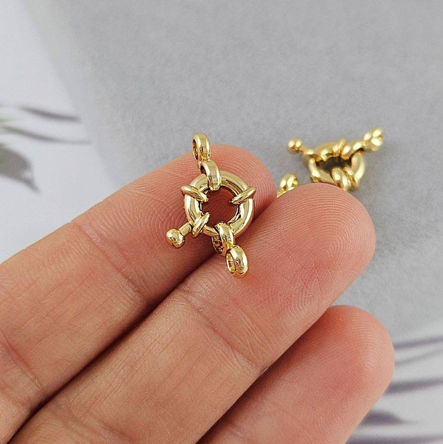 Замок круглый Штурвал 9 мм позолота 14К (5175-9-З) купить в Воронеже | Заказать в интернет-магазине Viva Beads
