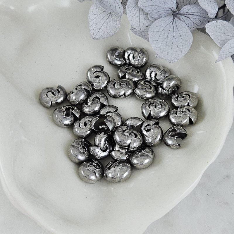 1 шт. Декоративные укрывные бусины кримпы 5 мм, нержавеющая сталь (8948-5) купить с доставкой по России | Интернет-магазин Viva Beads