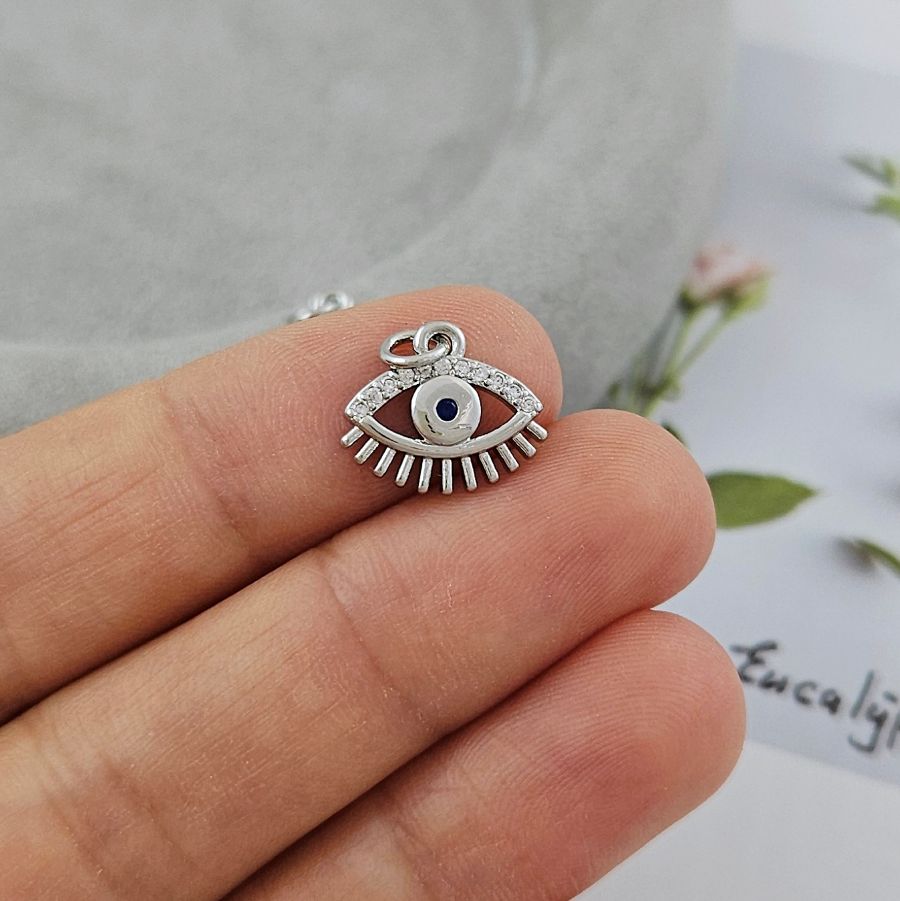 Подвеска Глаз с фианитом 11x13x2 мм родиевое покр. (7697-Р) Подвеска Глаз с фианитом 11x13x2 мм родиевое покр. (7697-Р)