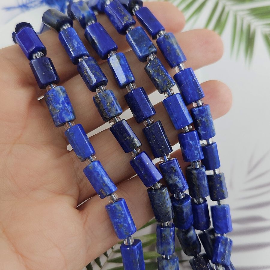 5 шт. Лазурит натуральный бусины ок. 5.5-6.6х9-10.5 мм трубочки с гранями (9931-ЛАЗ) купить в Воронеже | Заказать в интернет-магазине Viva Beads
