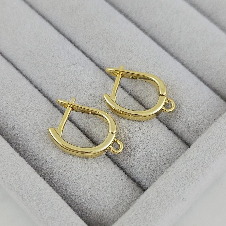 Швензы базовые с замком 17х3.3 мм позолота 14К (8835-З) швензы для серег купить с доставкой по России | Интернет-магазин Viva Beads