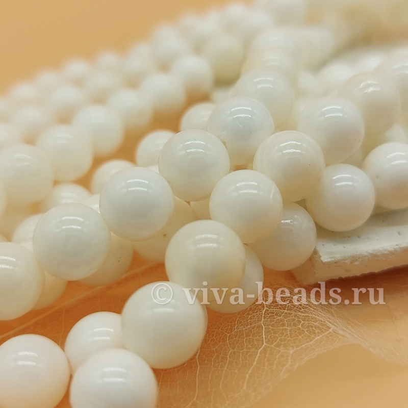 Нить 20 см Перламутр натур. белый гладкие бусины ок. 8,5 мм (3113) купить в Воронеже | Заказать в интернет-магазине Viva Beads
