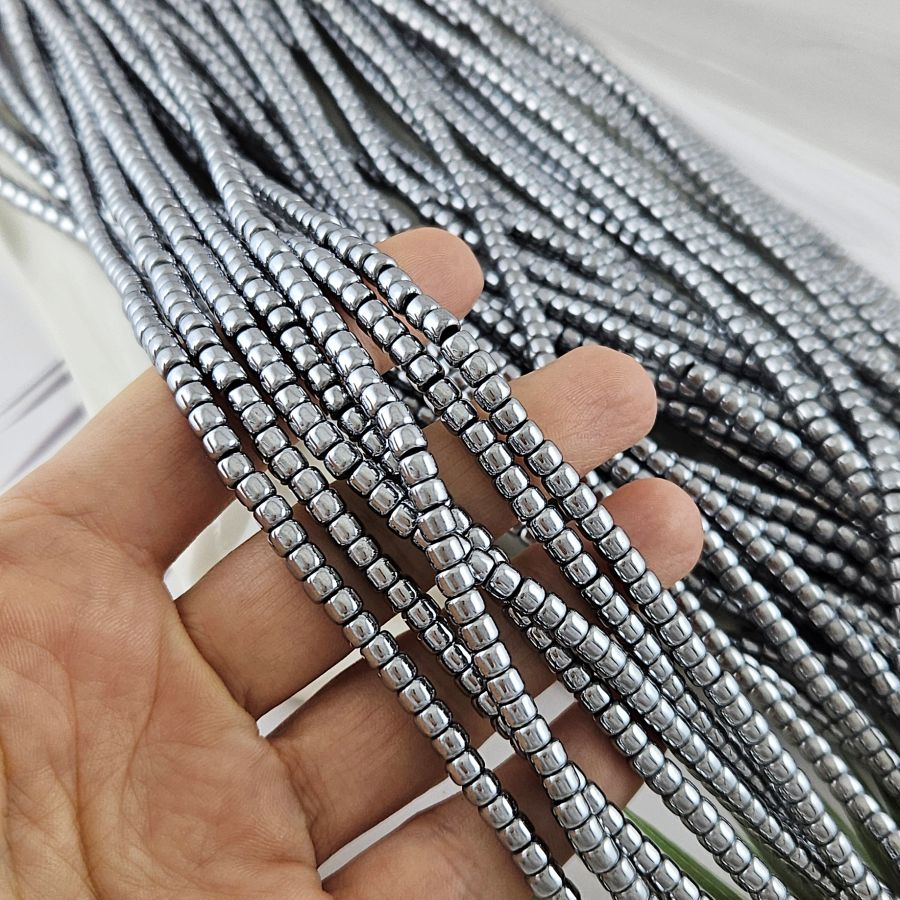 Нить 19 см Гематит шайба 4.2x3.2 мм, цвет платина (3521-4-П) купить в Воронеже | Заказать в интернет-магазине Viva Beads
