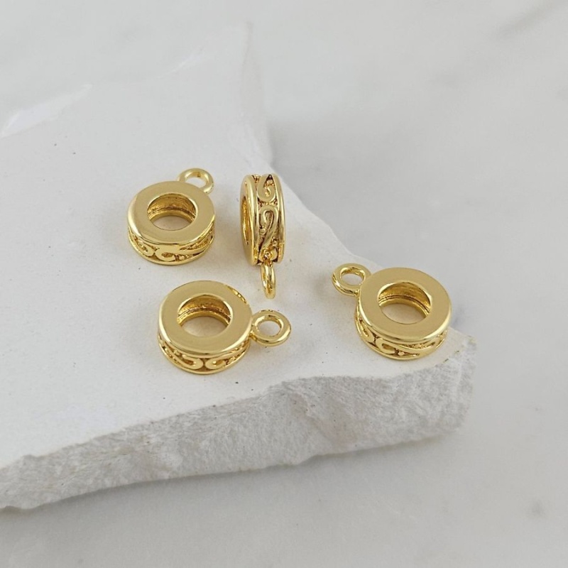 Бейл 10.6х3х7.5 мм для подвесок, кулонов, внутр. d 4 мм, позолота 14К (10111-З) купить с доставкой по России | Интернет-магазин Viva Beads