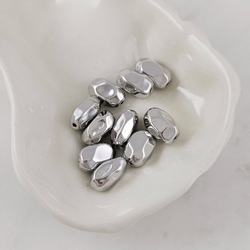 1 шт. Бусина разделитель овальная 11.4х7х5.8 мм родиевое покрытие (10098-Р) купить с доставкой по России | Интернет-магазин Viva Beads