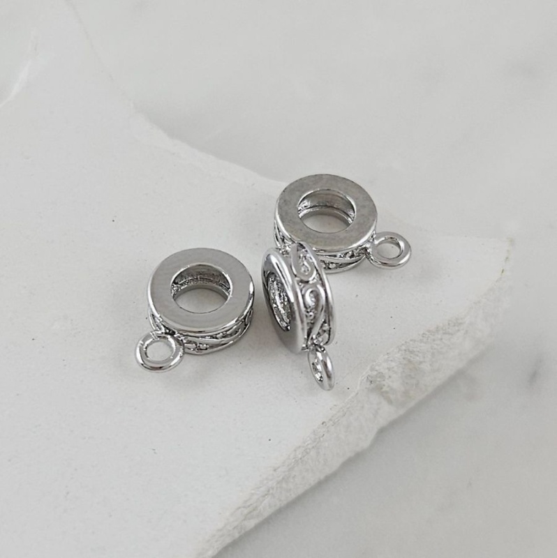 Бейл 10.6х3х7.5 мм для подвесок, кулонов, внутр. d 4 мм, родиевое покрытие (10111-Р) купить с доставкой по России | Интернет-магазин Viva Beads