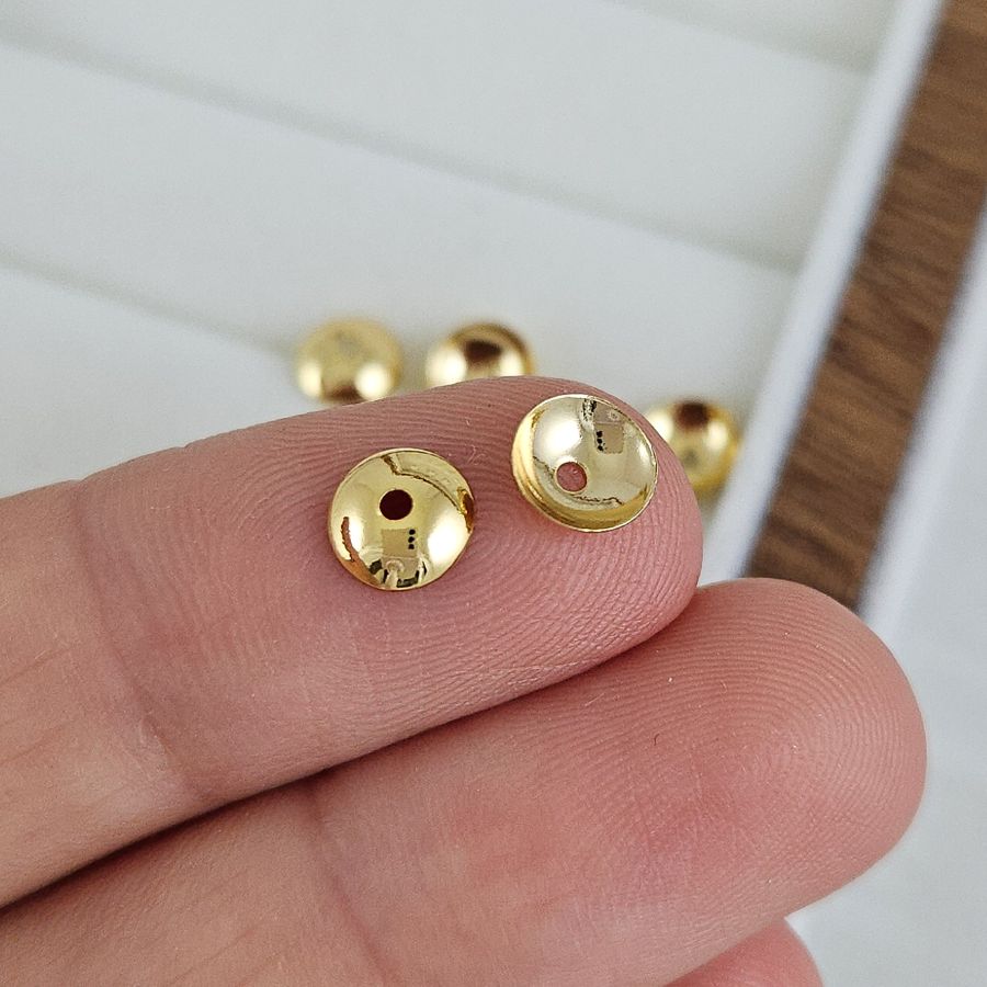 1 шт. Шапочки для бусин 6 мм, позолота 14К (9428-6-З) купить с доставкой по России | Заказать в интернет-магазине Viva Beads
