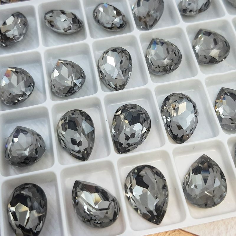 Кристалл капля 10 х 14 мм хрустальное стекло BLACK DIAMOND (4111)