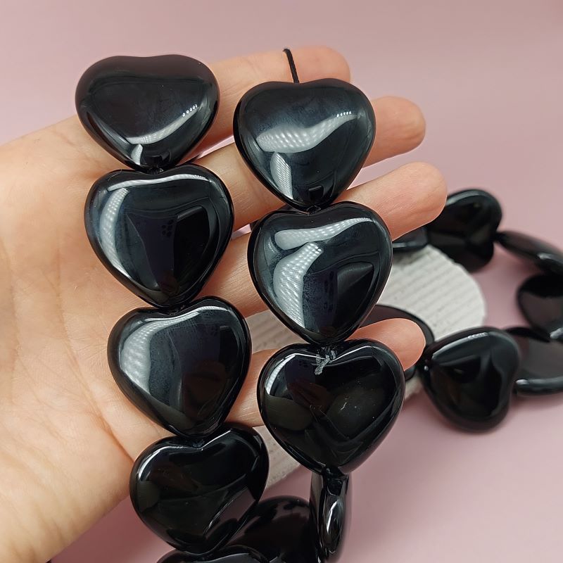 1 шт. Агат черный сердце бусина 30 мм (7806-30) купить в Воронеже | Заказать в интернет-магазине Viva Beads
