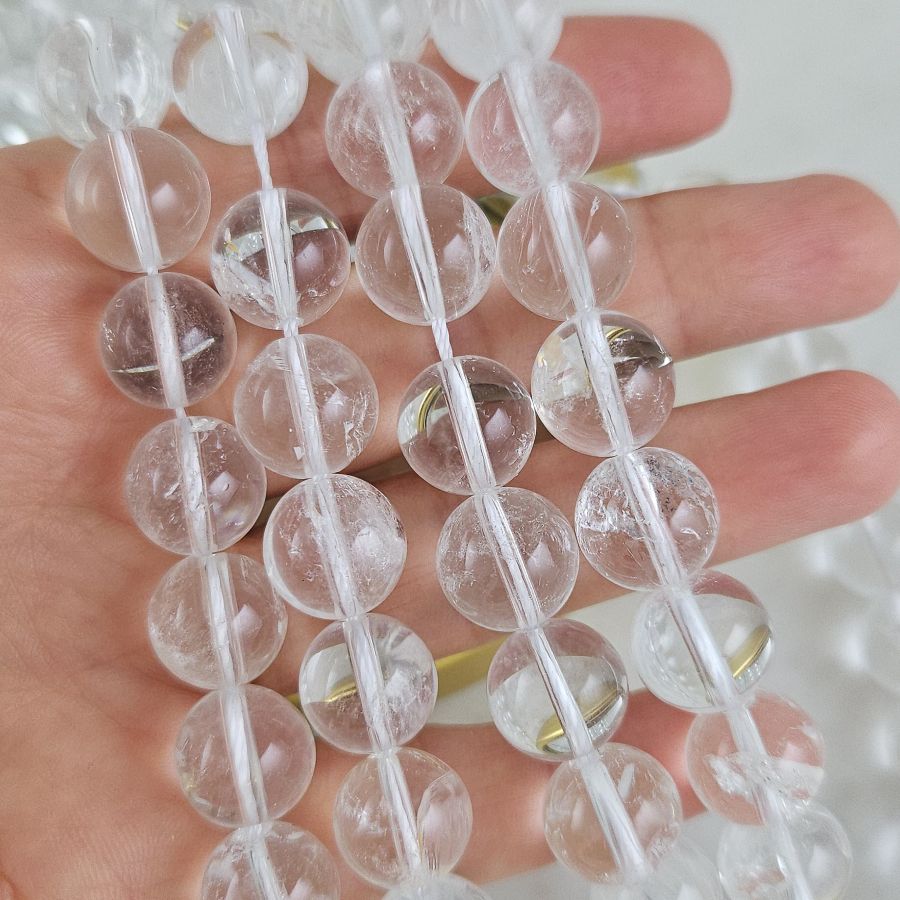 Нить 18 см Горный хрусталь ок. 12 мм, бусина гладкий шар, 5А (7602-12) для бижутерии купить с доставкой по России | Интернет‑магазин Viva Beads
