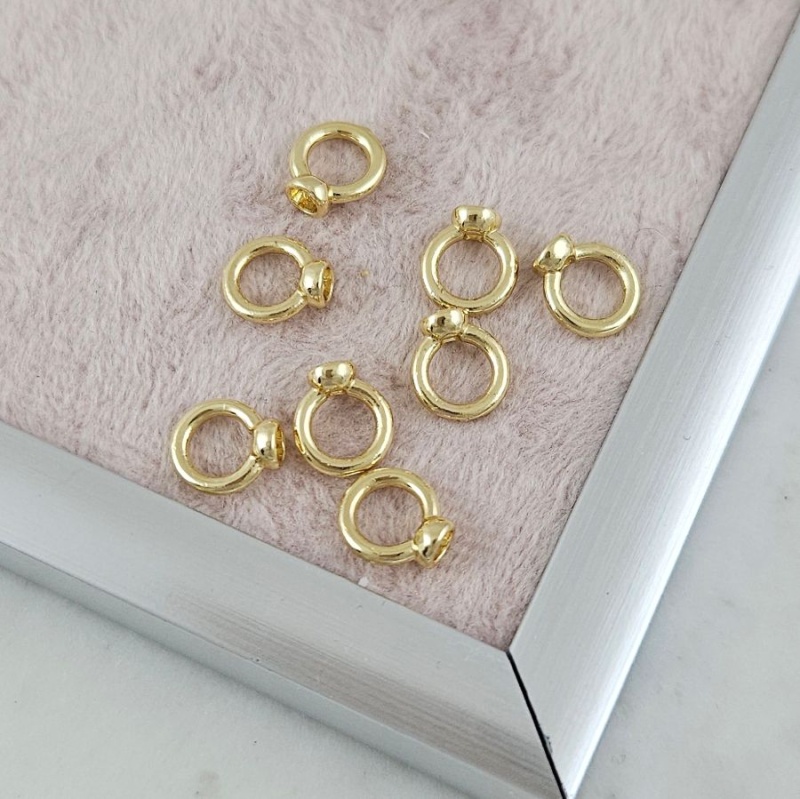 УЦЕНКА 1 шт. Концевик шапочка с кольцом 7.5 мм, позолота 14К (9581-З-УЦ)