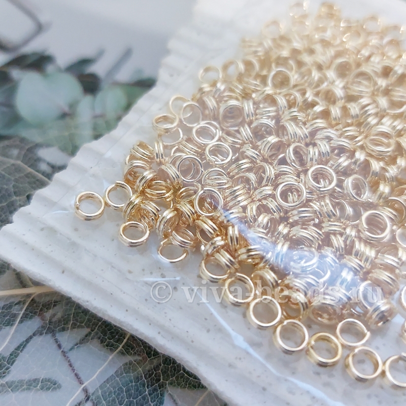 10 шт. Колечки двойные 5 мм позолота (6918-5-З) купить в Воронеже | Заказать в интернет-магазине Viva Beads
