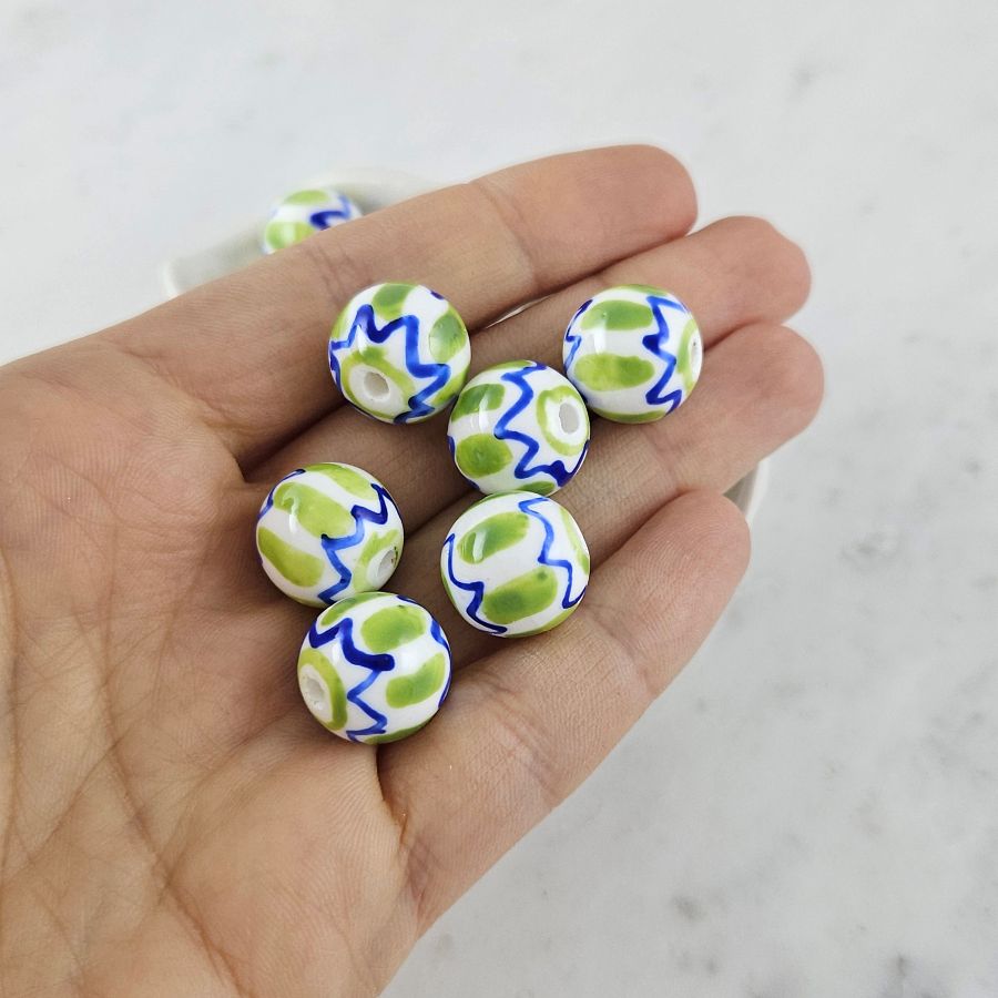 1 шт. Бусина цветная ок. 14 мм зеленый, керамика (10126-ЗЕЛ) купить с доставкой по России | Интернет-магазин Viva Beads