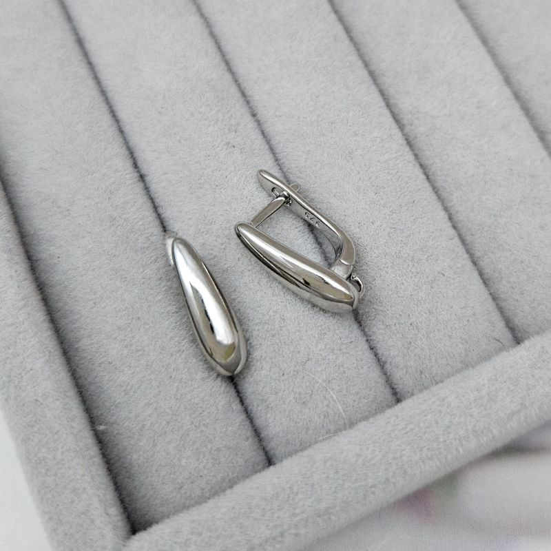 УЦЕНКА Швензы с замком Капля 16х5 мм родиевое покр. (5380-Р-УЦ)