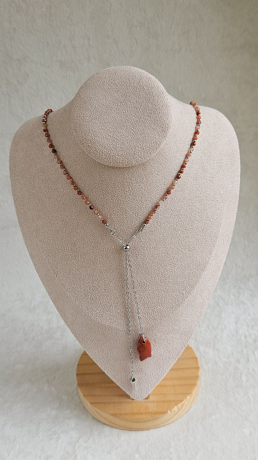 Колье-галстук из агата с подвесками в морском стиле - набор материалов для самостоятельной сборки (НАБОР-86)