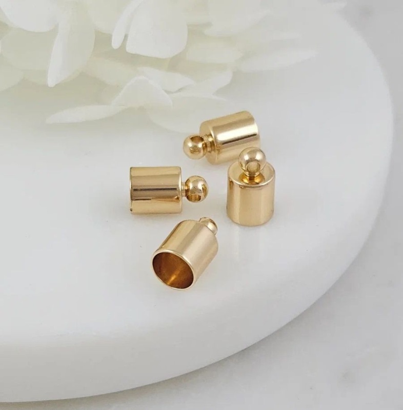 УЦЕНКА 1 шт. Концевик для вклейки 10x6 мм внутр. d 5 мм позолота 18К (8219-5-З-УЦ)