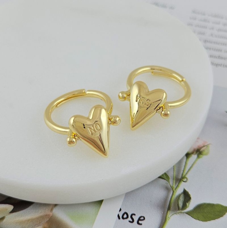 УЦЕНКА Кольцо с сердцем LOVE свободный размер, Позолота 14К (9862-З-УЦ)