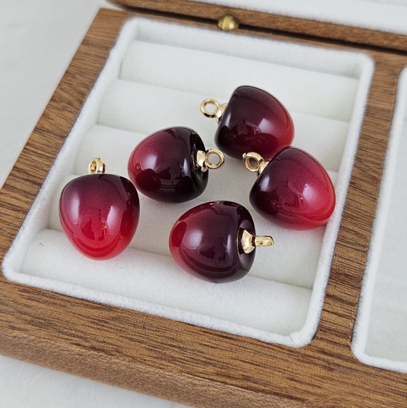 Подвеска Вишня 20.7x15.3 мм бордовый, акрил (10245) купить с доставкой по России | Интернет-магазин Viva Beads