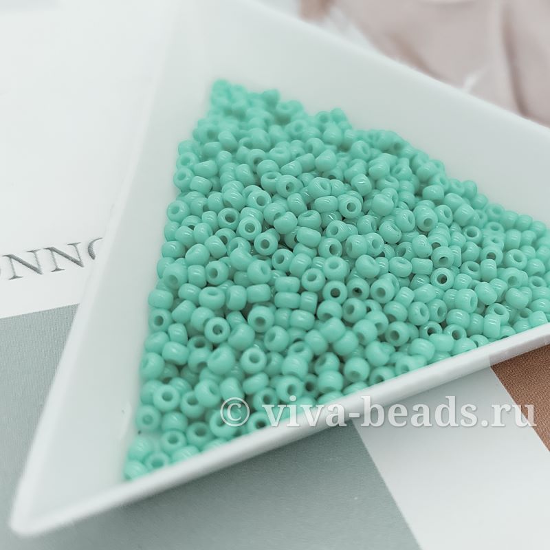 7 гр. Бисер японский MIYUKI размер 11 Opaque Turquoise Green, 2x1.3 мм (7316-RR412L) купить с доставкой по России | Интернет-магазин Viva Beads
