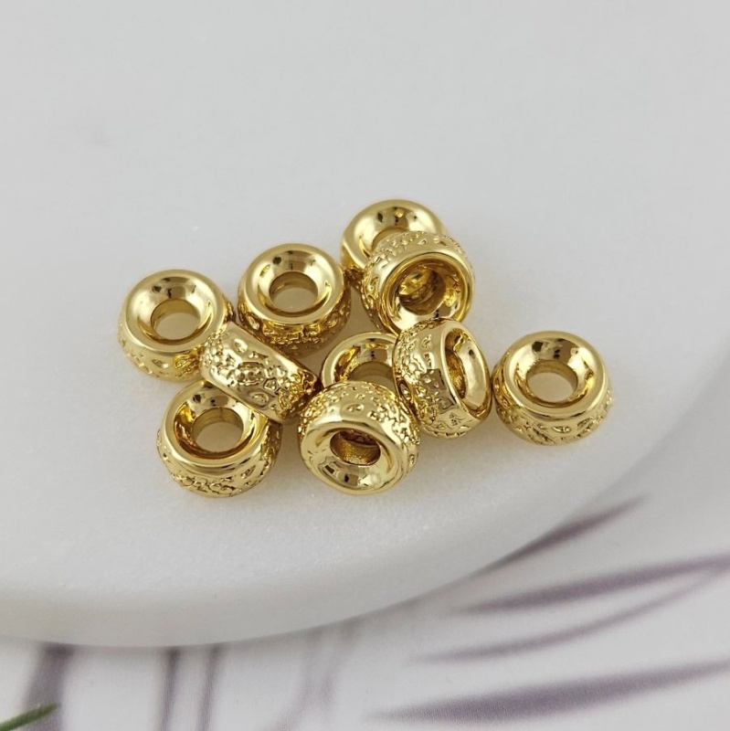 1 шт. Бусина разделитель 7.4х3.7 мм рондель, позолота 18К (9963-З) купить в Воронеже | Заказать в интернет-магазине Viva Beads
