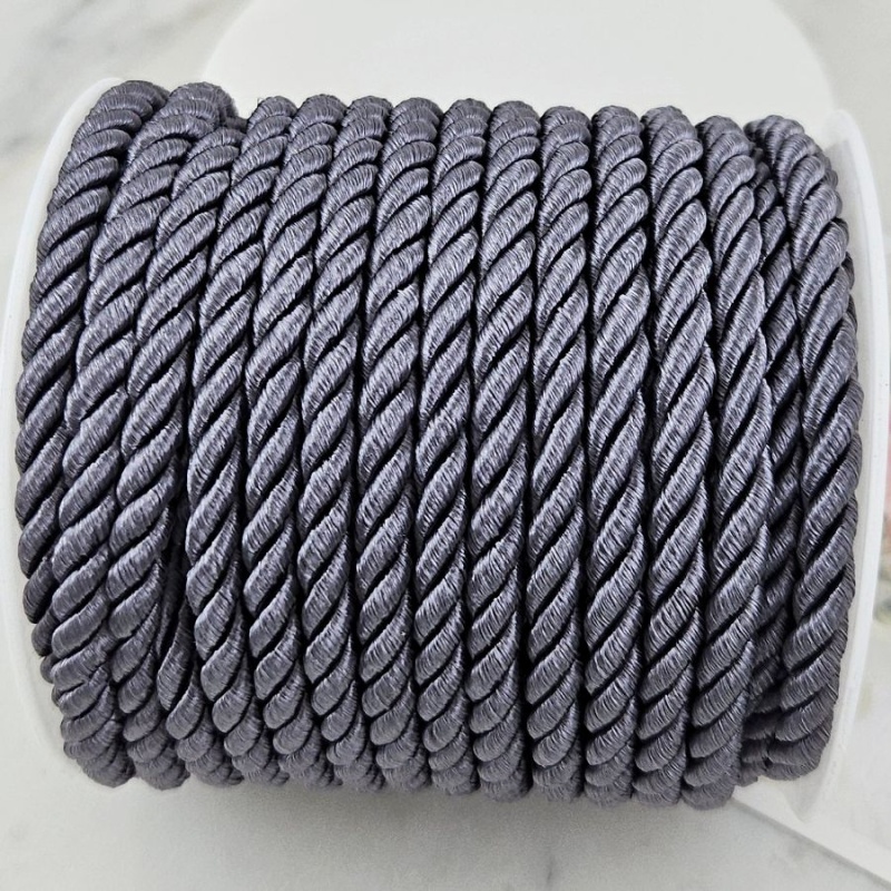50 см Шнур витой нейлоновый ок. 5 мм серый (10166-СЕР) купить с доставкой по России | Интернет-магазин Viva Beads