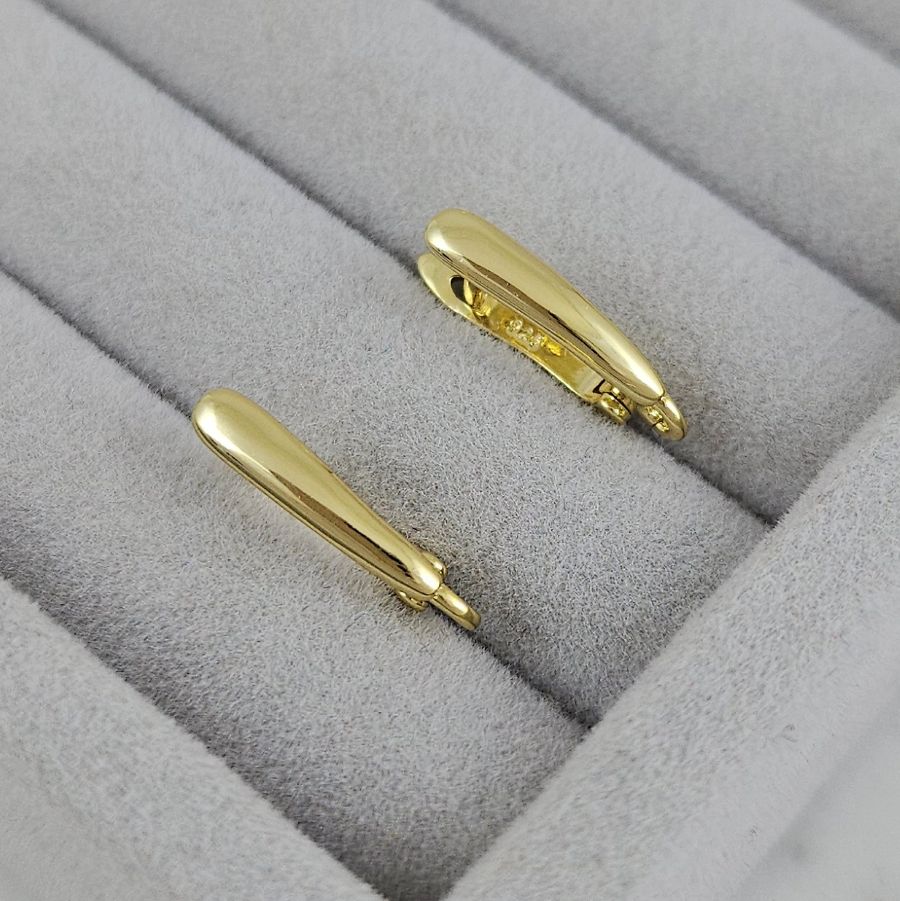 Швензы базовые с английским замком 17х3 мм, позолота 14К (6311-З) швензы для серег купить с доставкой по России | Интернет-магазин Viva Beads