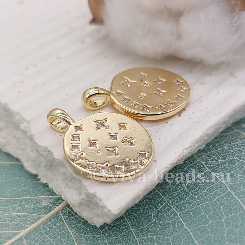 УЦЕНКА Подвеска с фианитами 19.5x14x4 мм позолота (4434-УЦ) УЦЕНКА Подвеска с фианитами 19.5x14x4 мм позолота (4434-УЦ)