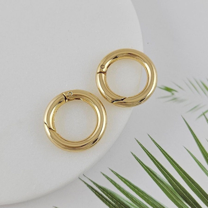 УЦЕНКА Замок круглый карабин 20х3.5 мм позолота 14К (5183-20-З14-УЦ)