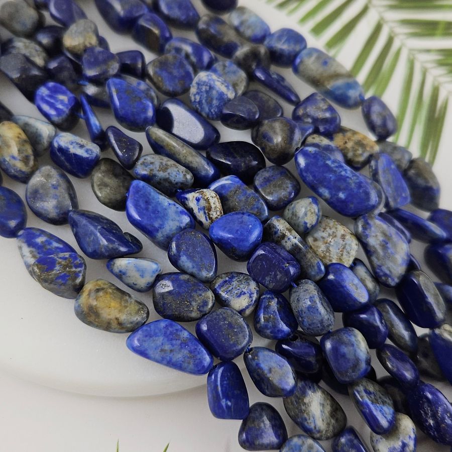 Нить 39 см Лазурит 8-10 мм фри форм, галтовка (9928) купить в Воронеже | Заказать в интернет-магазине Viva Beads
