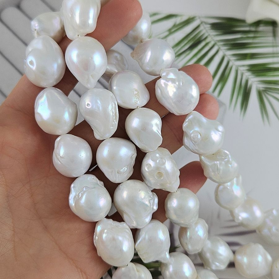 1 шт. Жемчуг барочный крупный 15.5-18.5х17-21 мм А+, белый (9925) купить с доставкой по России | Интернет-магазин Viva Beads