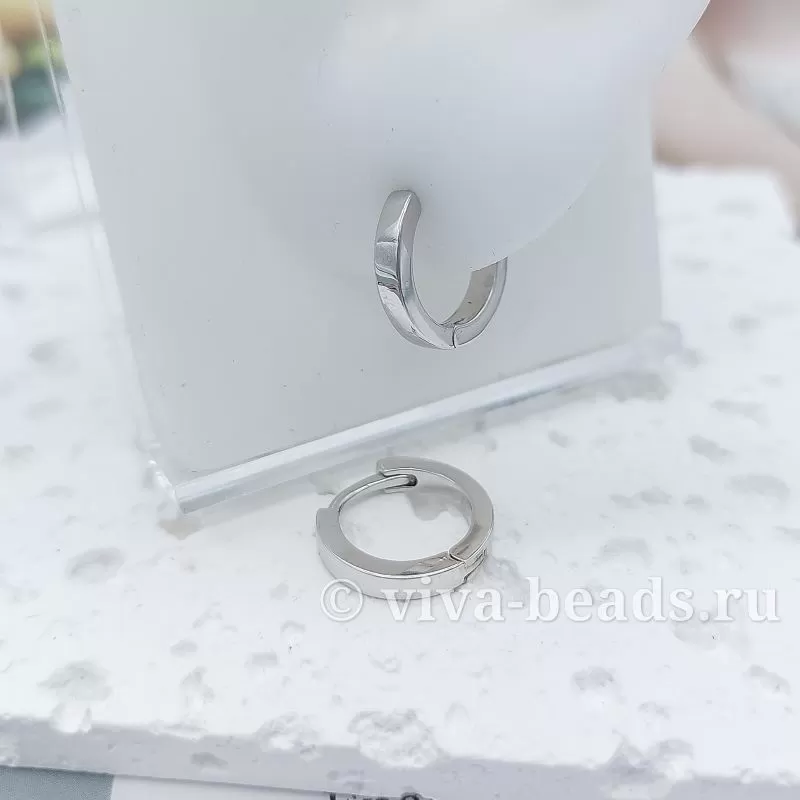УЦЕНКА Серьги кольца, бублики, конго 14х2.5 мм родиевое покр. (7147-Р-УЦ) УЦЕНКА Серьги кольца, бублики, конго 14х2.5 мм родиевое покр. (7147-Р-УЦ)