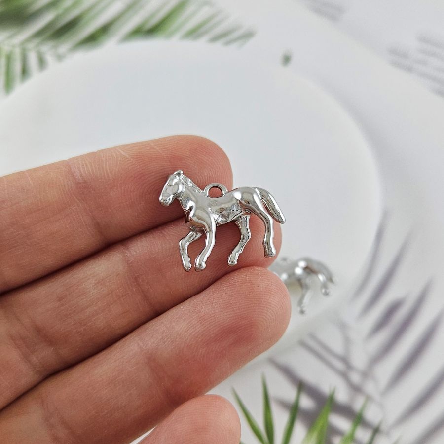 Подвеска Лошадь 15x19.2 мм, родиевое покрытие (10020-Р) купить с доставкой по России | Интернет-магазин Viva Beads