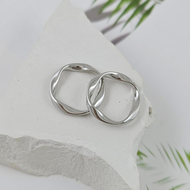 УЦЕНКА Кольцо коннектор витое ок. 16 мм родиевое покрытие (8156-16-Р-УЦ) соединительные колечки и кольца-коннекторы купить с доставкой по России | Интернет-магазин Viva Beads