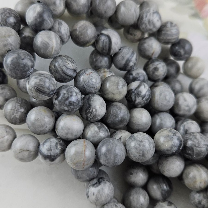 Нить 19 см "Серая яшма" / доломит / бусина гладкий шар 10 мм (9071-10)  для бижутерии купить с доставкой по России | Интернет‑магазин Viva Beads
