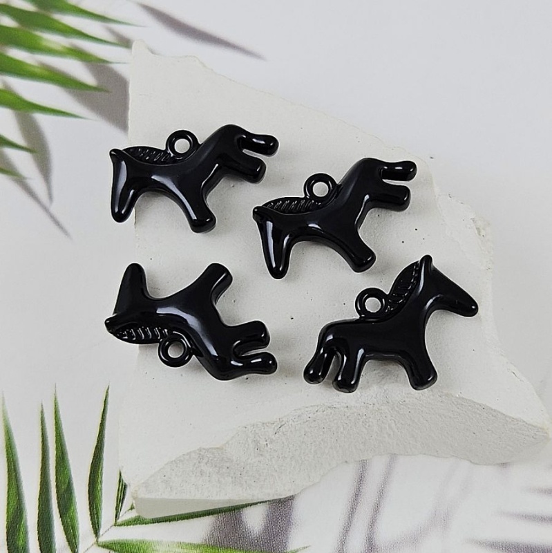 Подвеска Лошадь 14.5x20.2 мм, эмаль, черный (9982-Ч)