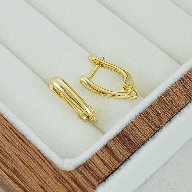 Швензы с английским замком базовые 16 мм, позолота 14К (5038-З) швензы для серег купить с доставкой по России | Интернет-магазин Viva Beads