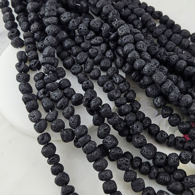 Нить 38 см Лава натуральная 7-10 мм бусины фри форм, галтовка, черный (8912) для бижутерии купить с доставкой по России | Интернет‑магазин Viva Beads
