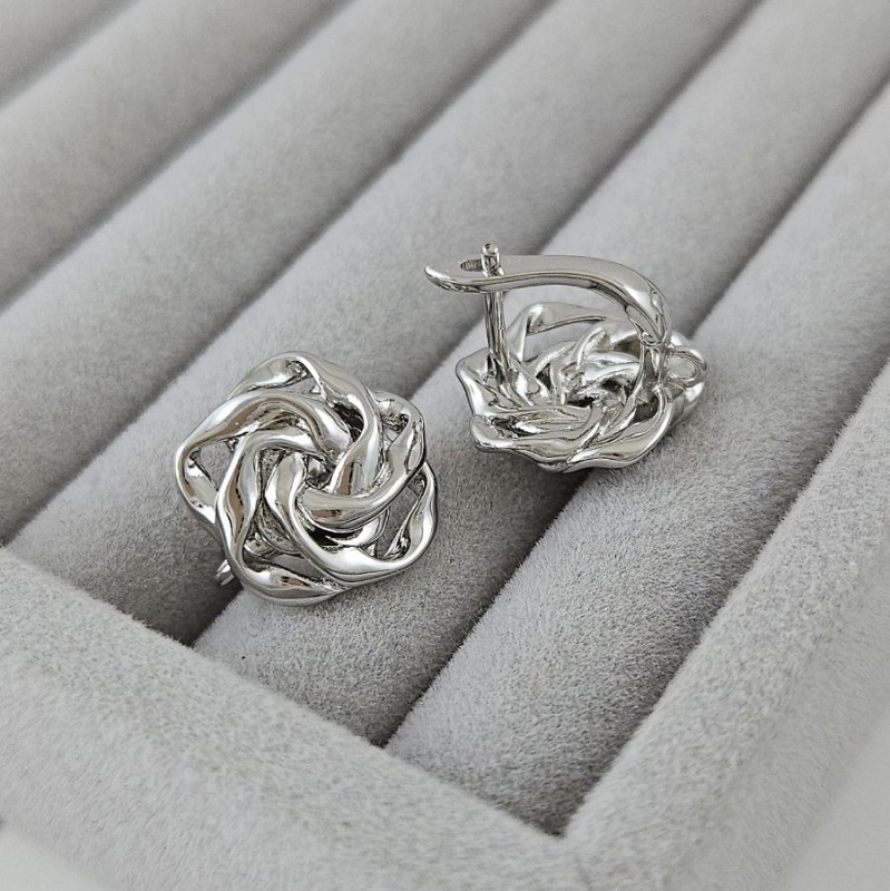 Швензы 16.5х15.5 мм с английским замком, родиевое покрытие (10002-Р) швензы для серег купить с доставкой по России | Интернет-магазин Viva Beads