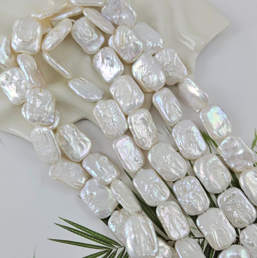 1 шт. Жемчуг натуральный барокко ок. 13-13.5х17-19.5 мм прямоугольник, АА, белый (1013) купить в #REGION_P# | Заказать в интернет-магазине Viva Beads
