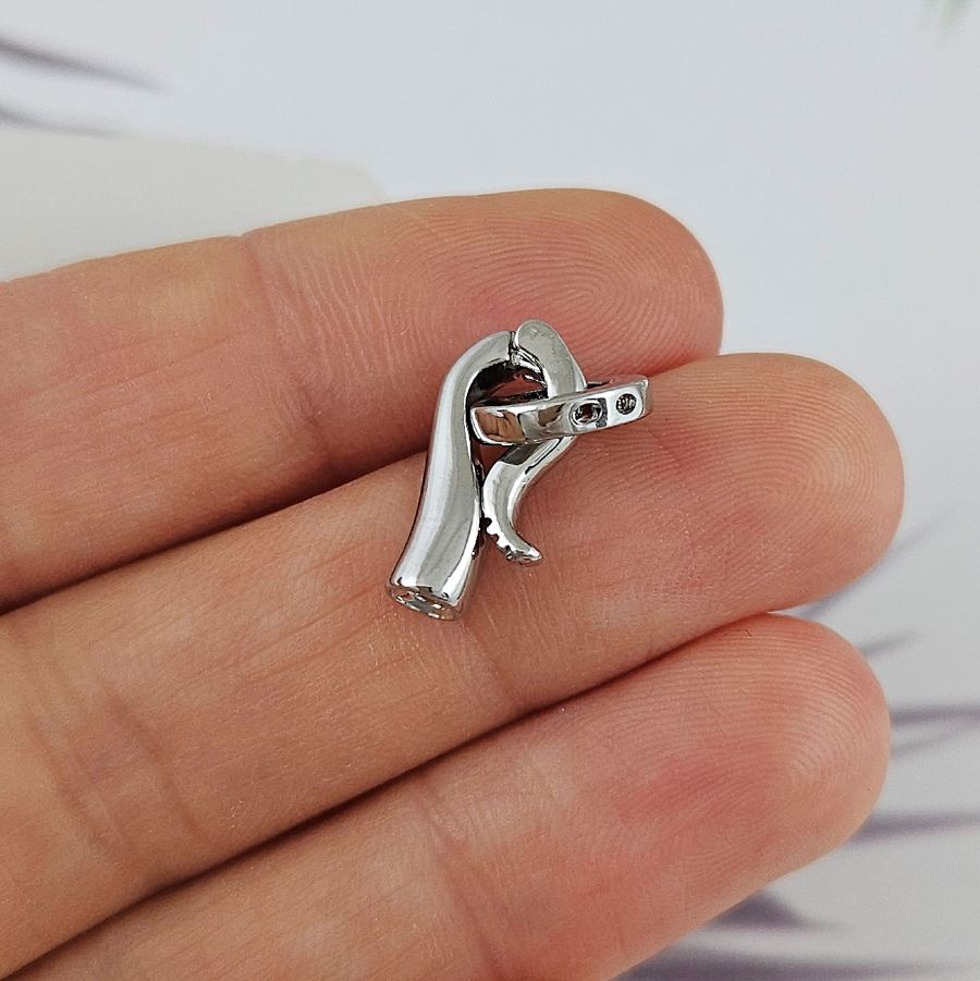 Замок карабин с кольцом 20 мм, родиевое покрытие (7583-Р) купить в Воронеже | Заказать в интернет-магазине Viva Beads
