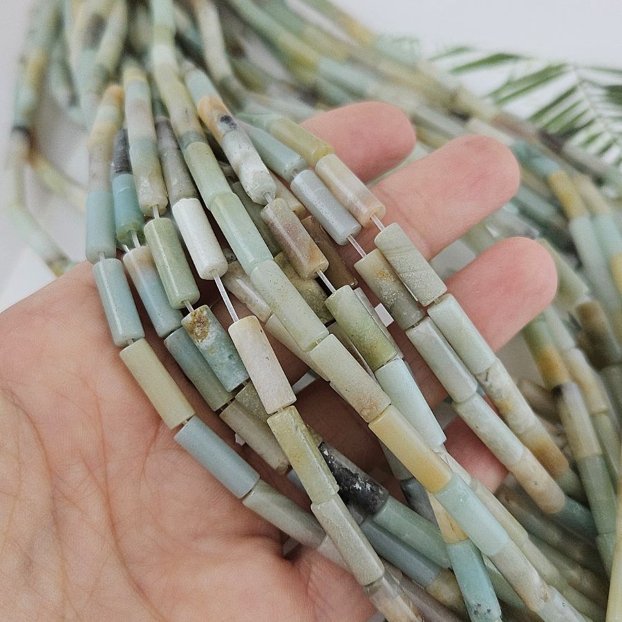 Нить 19 см Амазонит 4.5х13 мм бусины трубочки (9932-АМ) купить в Воронеже | Заказать в интернет-магазине Viva Beads
