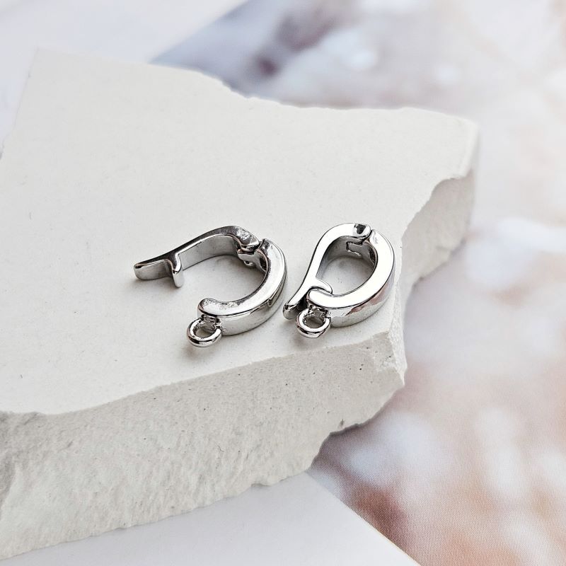 УЦЕНКА Бейл разъемный 12х7х2.6 мм родиевое покрытие (6296-Р-УЦ) купить в Воронеже | Заказать в интернет-магазине Viva Beads
