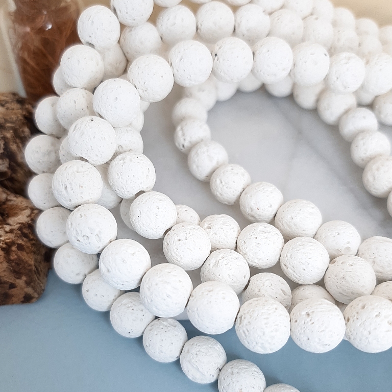 Нить 39 см Лава бусина 8 мм белый (3168) купить в Воронеже | Заказать в интернет-магазине Viva Beads
